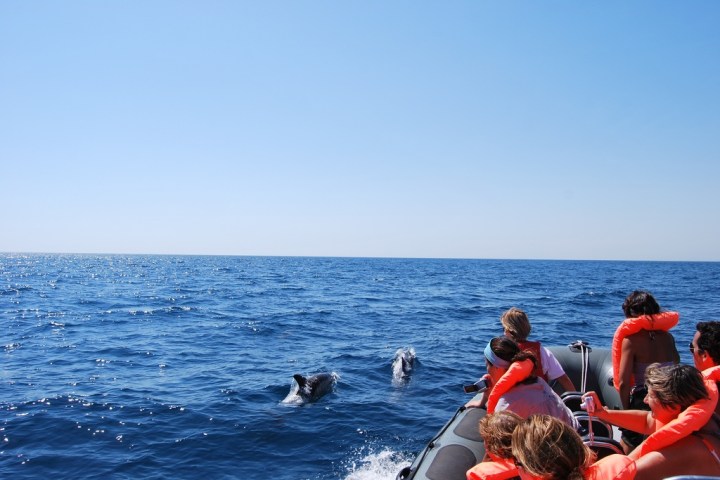 a group of people in a boat on a body of water