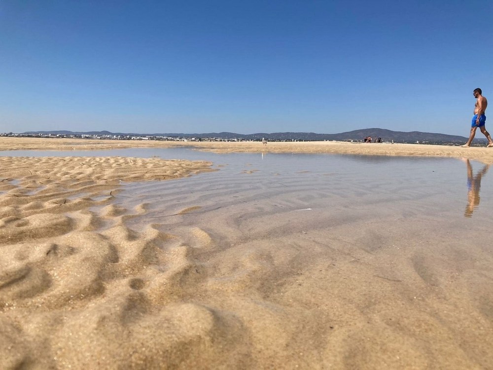 Walking on an island beach